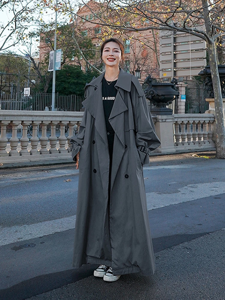 Lautaro Women's Trench Coat Autumn Winter Extra Long