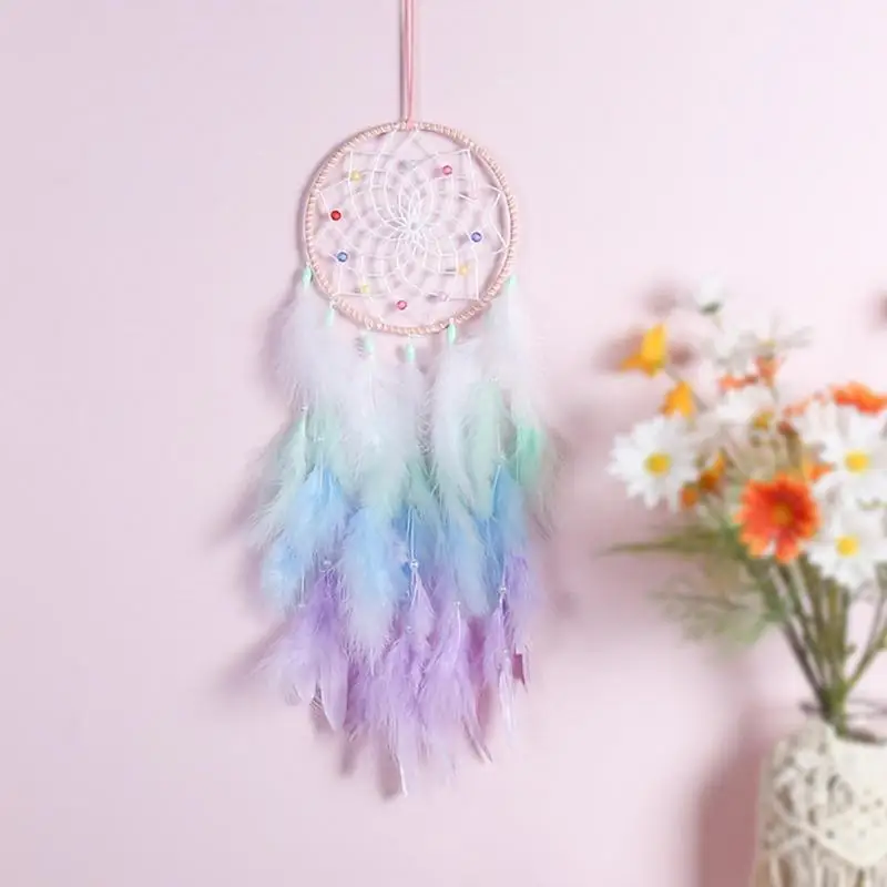 Dreamcatcher Pendant Handmade Dream Catcher Wall Decoration with Lucky Pendant Beads Wall Hangings Decor For Room Party Wedding
