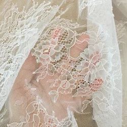 1yard prezzo tessuto di pizzo da sposa tradizionale in pizzo (bianco avorio vendita calda materiale fai da te cucito