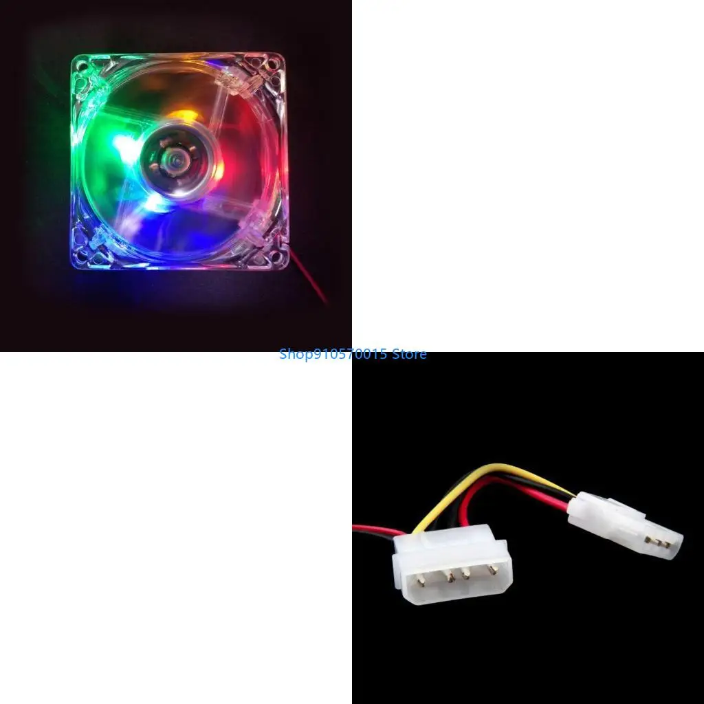

B95C 1 шт. 8 см с двойной апертурой, разноцветный бесшумный светодиодный компьютер для корпуса ПК, охлаждающий вентилятор, 12 В,