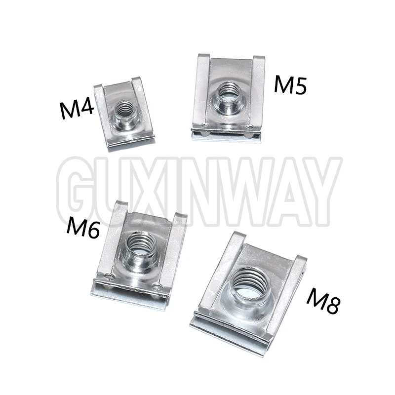 5pcs U Type Clips with Thread M6 M5 M4 M8 8mm 5mm 6mm 4mm Reed Nuts for Car Motorcycle Scooter ATV Moped