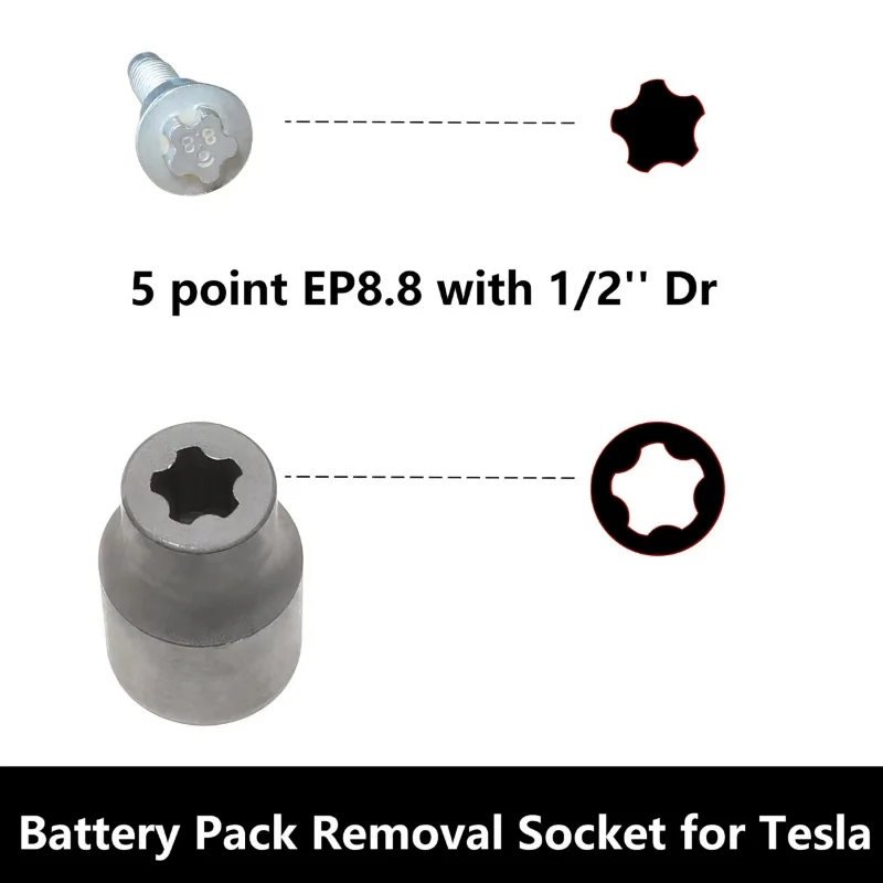 For Tesla Battery Pack Screw Removal External Torx Plus Socket Set 5 and 6 Point Socket EP4, EP5 - EP32 1/2'' 3/8'' 1/4'' Tool view 5