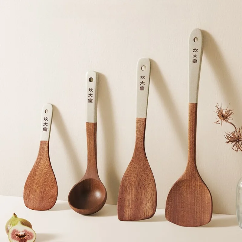 COOKER KING 4-IN-1 Cooking Tool Set Ebony Spatula and Spoon Home Kitchen Use High Quality Kitchenware Non Stick Pot Specific