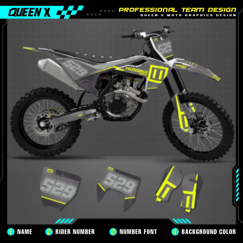 Queen X MOTOR Custom Team Graphics Decals Stickers Kit For Husqvarna Decal 2016 - 2018 TC FC TX FX FS 17-2019TE FE 125-450CC 081