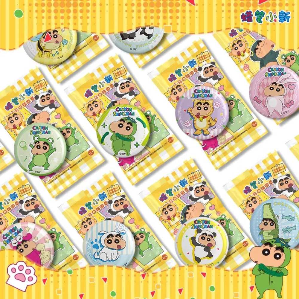 Crayon Shinchan Styling Series Tin Badge Blind Box Shinchan Himawari Anime Pin Button Kawaii Ornament Gift for Fan Room Decor