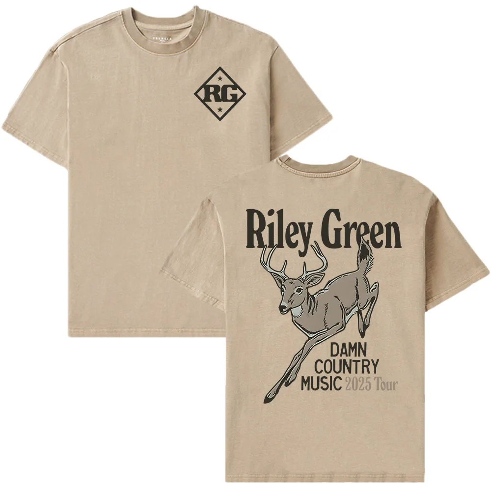RILEY GREEN Deer Graphic Tshirts DCM Damn Country Music Tour 2025 T-shirt Short Sleeve Cotton Male T Shirt Men Women Clothes Tee