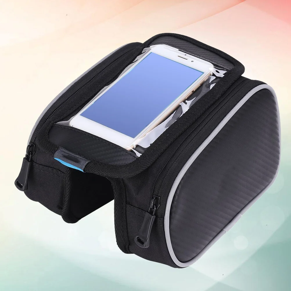 Cycling Bike Tube Handlebar Bag Phone Mount 5.5inch Waterproof Bag Reflective Stip Night Safety