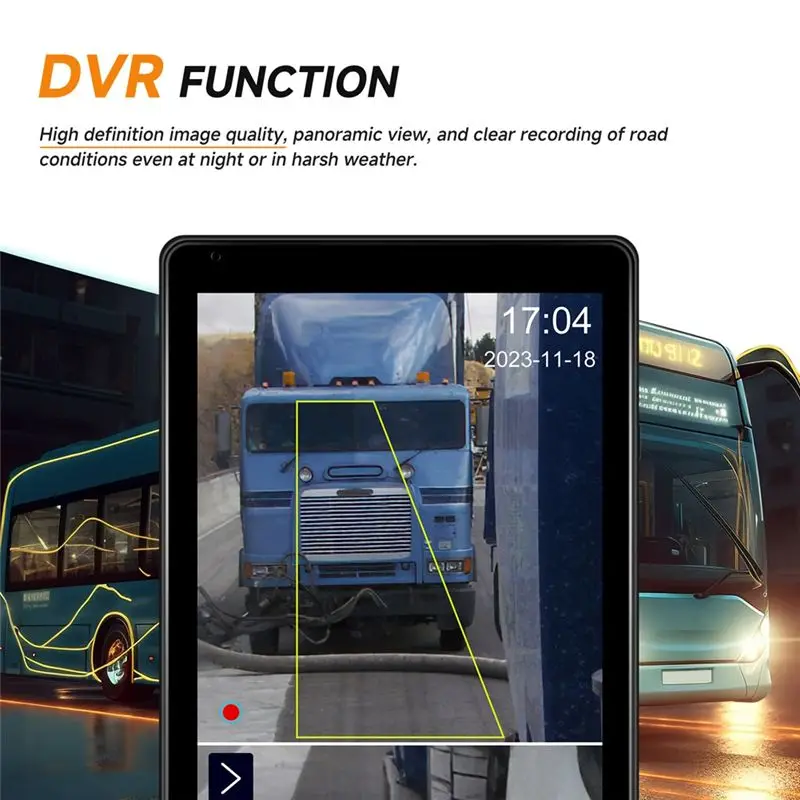 A76T-10.36Inch Car Side View Vertical Monitor For Truck Bus Rearview Mirror Touch Screen 2 Channel DVR IP68 Recorder - view 3