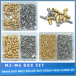 Brass/Copper Heat-Set Insert Nut & 304 Stainless Steel Phillips Screw | M2 M3 M4 M5 M6 Threaded Insert | 3D Printer Parts Laptop