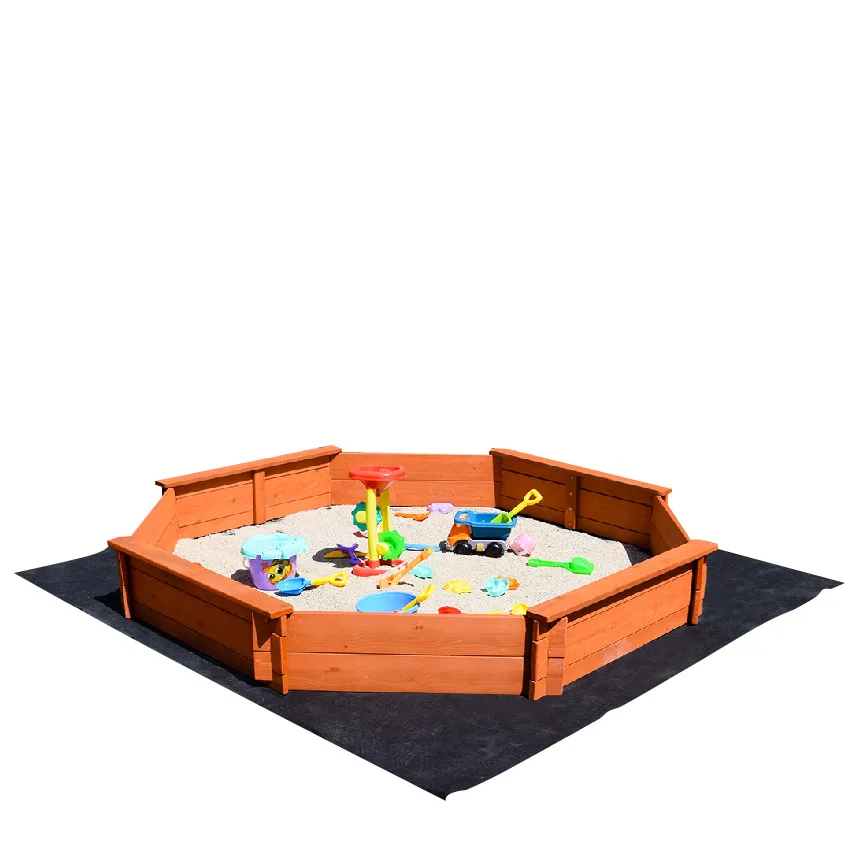 

octagon shape Outdoor wooden and beach sand box ineco-freindly material