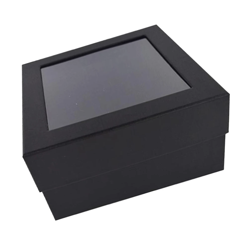 

Fashion Jewelry Box With Window Gift Packaging Storage Container For Necklaces Rings Earrings Bracelets Keys Accessories Black