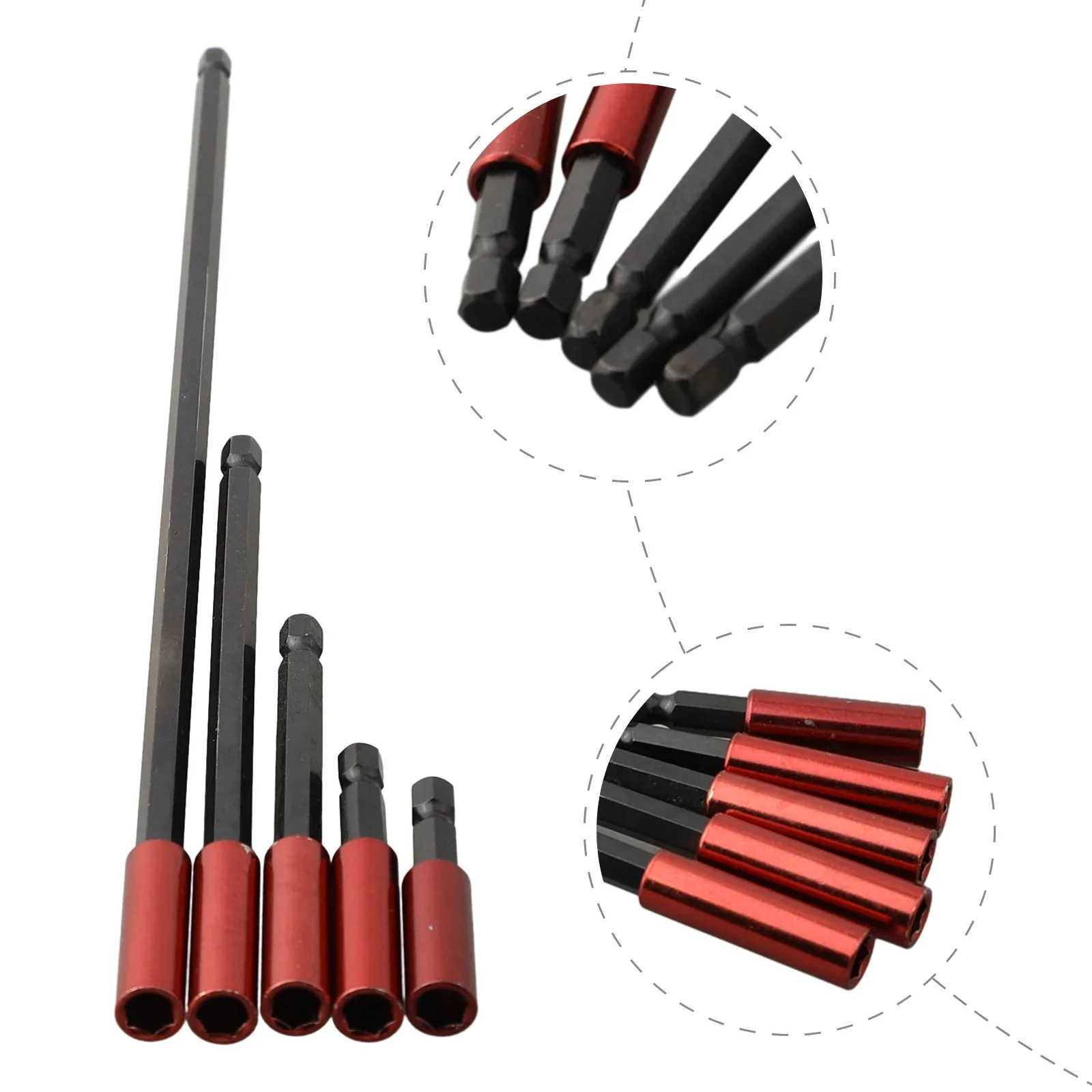 1/5pc Hexagonal Handle Extended Connecting Rod Quick Change Screw Bit Extension Rod Screwdriver Tip Holder Non-slip Tools