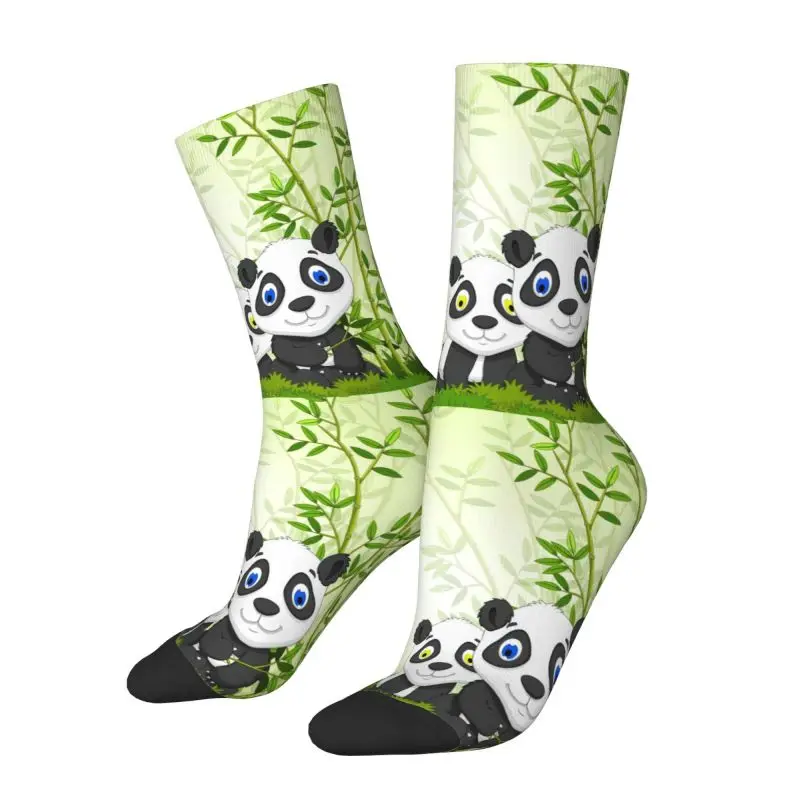 Bamboo Forest With Panda Bear Men Women Crew Socks Unisex Cool 3D Printing Cartoon Dress Socks