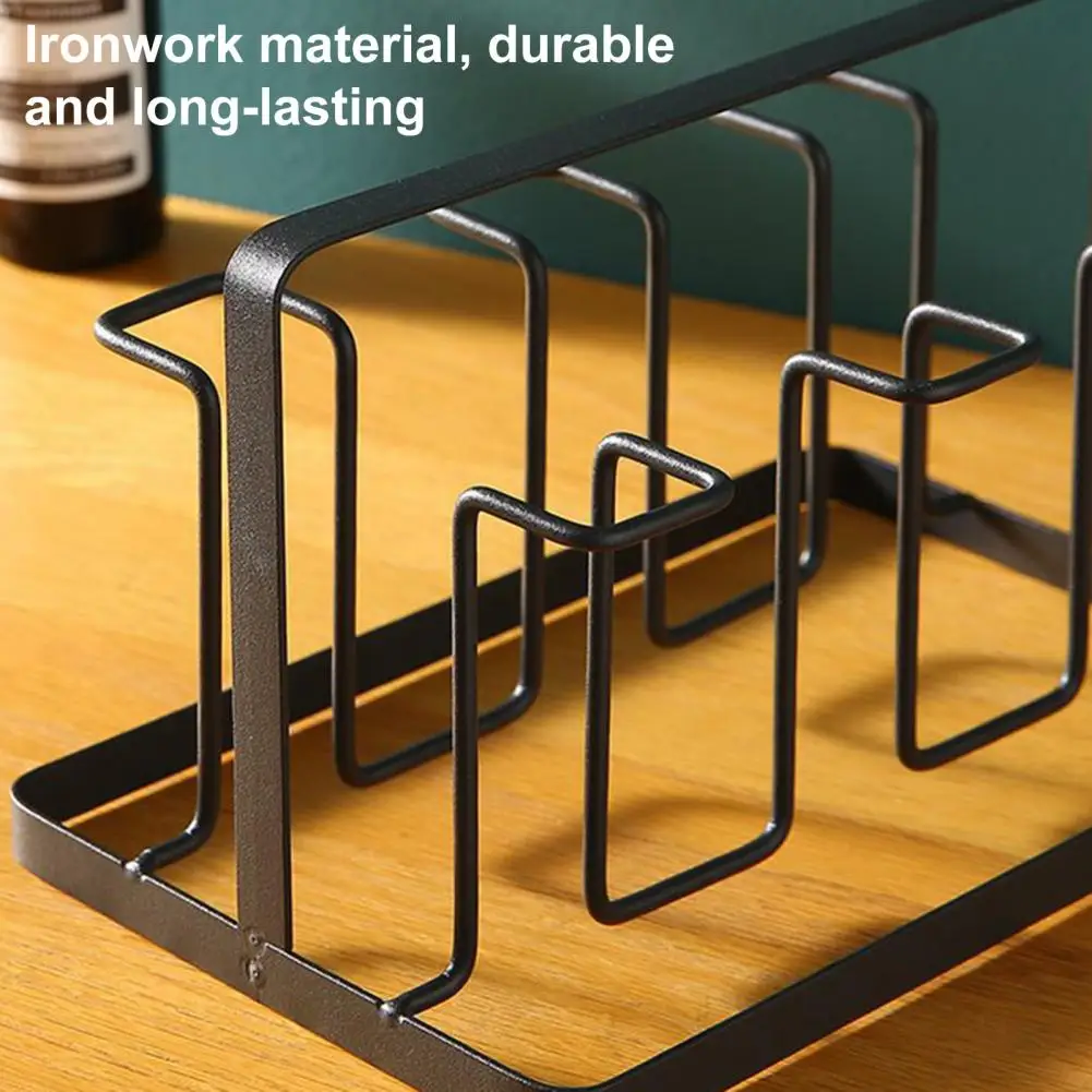 Cup Holder for Kitchen Metal Cup Storage Rack Space-saving Metal Cup Holder Bottle Drying Rack with 6 for Glasses for Vertical