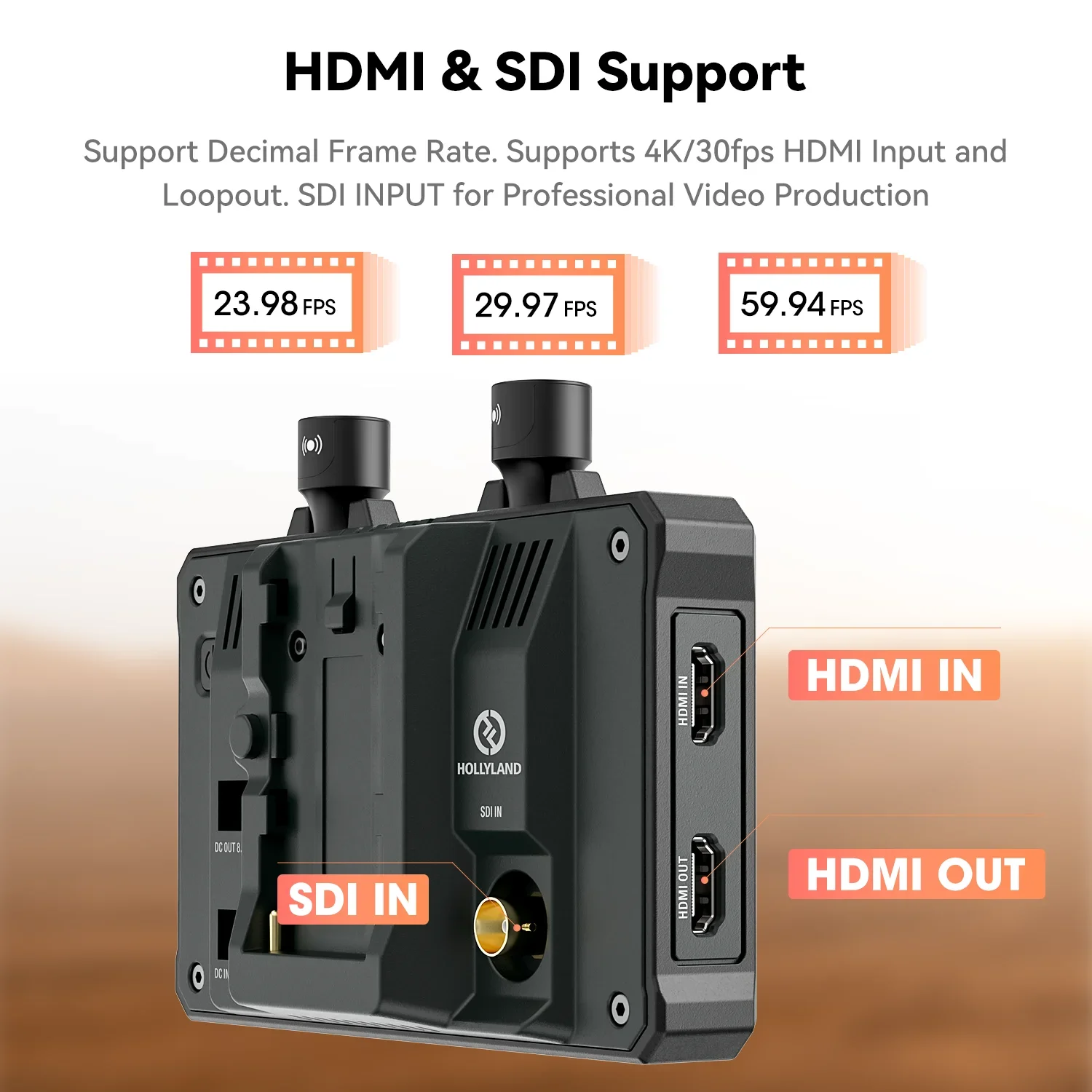 Hollyland Mars M1 Enhanced 5.5” 4K Wireless Monitor Video