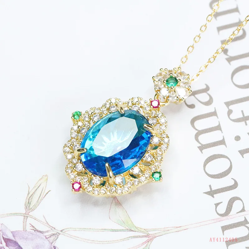 Blue Pendant Imitation Sapphire Necklace Jewelry Jewelry
