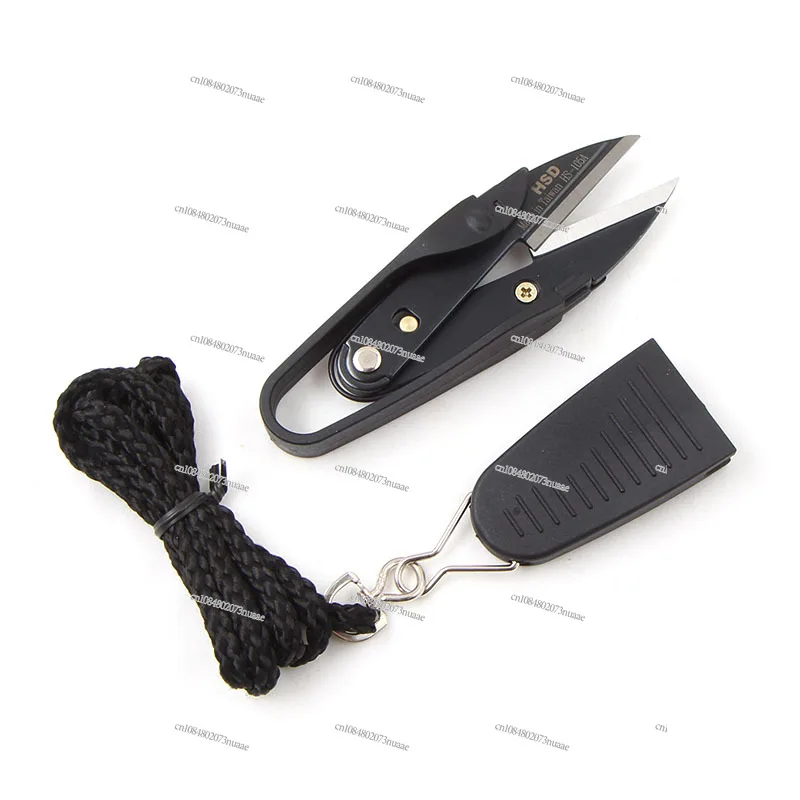 Professional Leather Thread Shears Handmade DIY Leather Carbon Steel Scissors Sewing Thread Clippers Cutter with Safety Sleeve