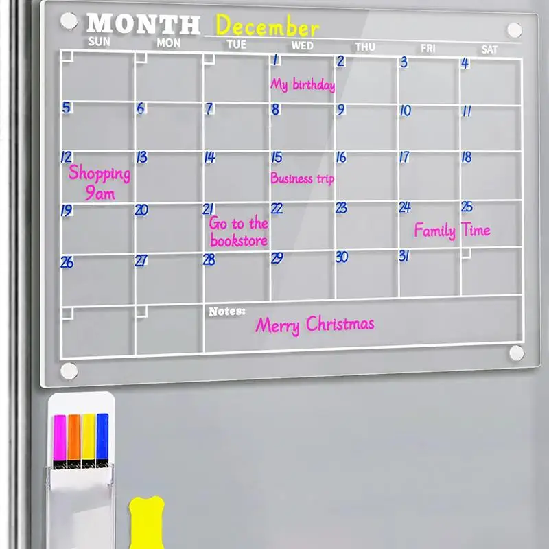 Magnetic Calendar For Refrigerator Magnetic Wall Calendar Fridge Calendar 8 Dry Erase Markers Planning Board For Family Friends