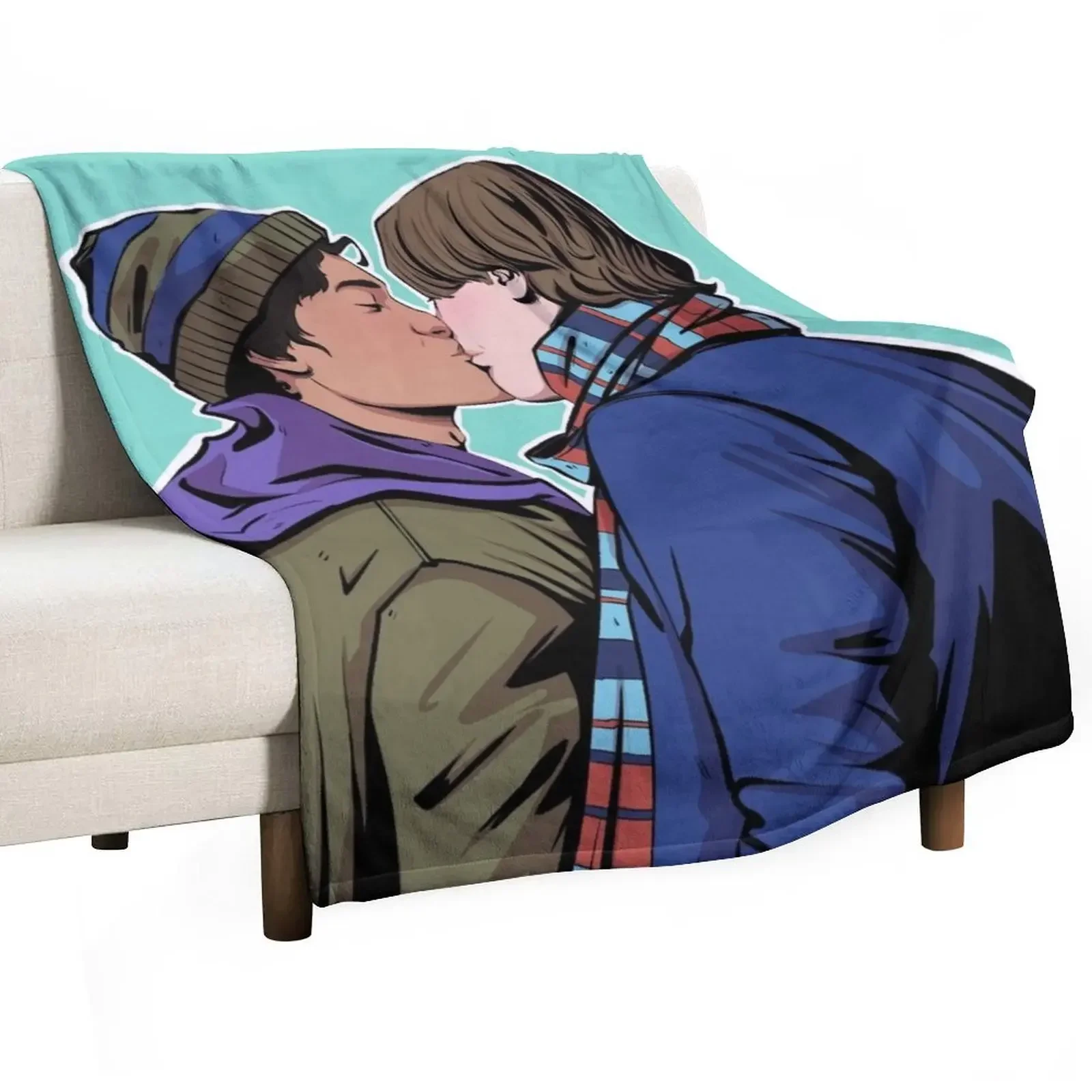 Wilhelm and Simon kissing Young Royals fanart Throw Blanket Decoratives for winter Bed Giant Sofa halloween Blankets