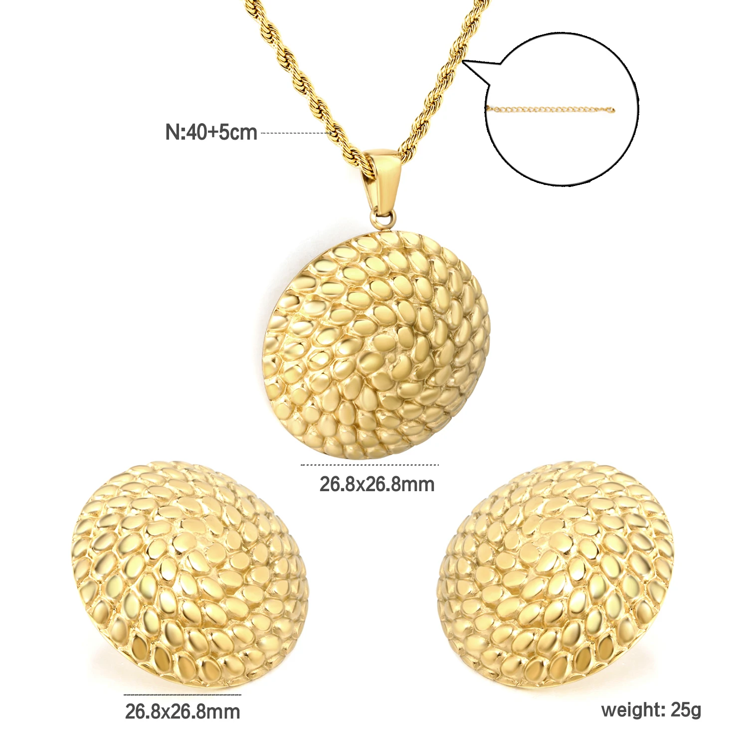 Trendy Conch Shell Pendant Necklaces & Earrings Set, Elegant Jewelry