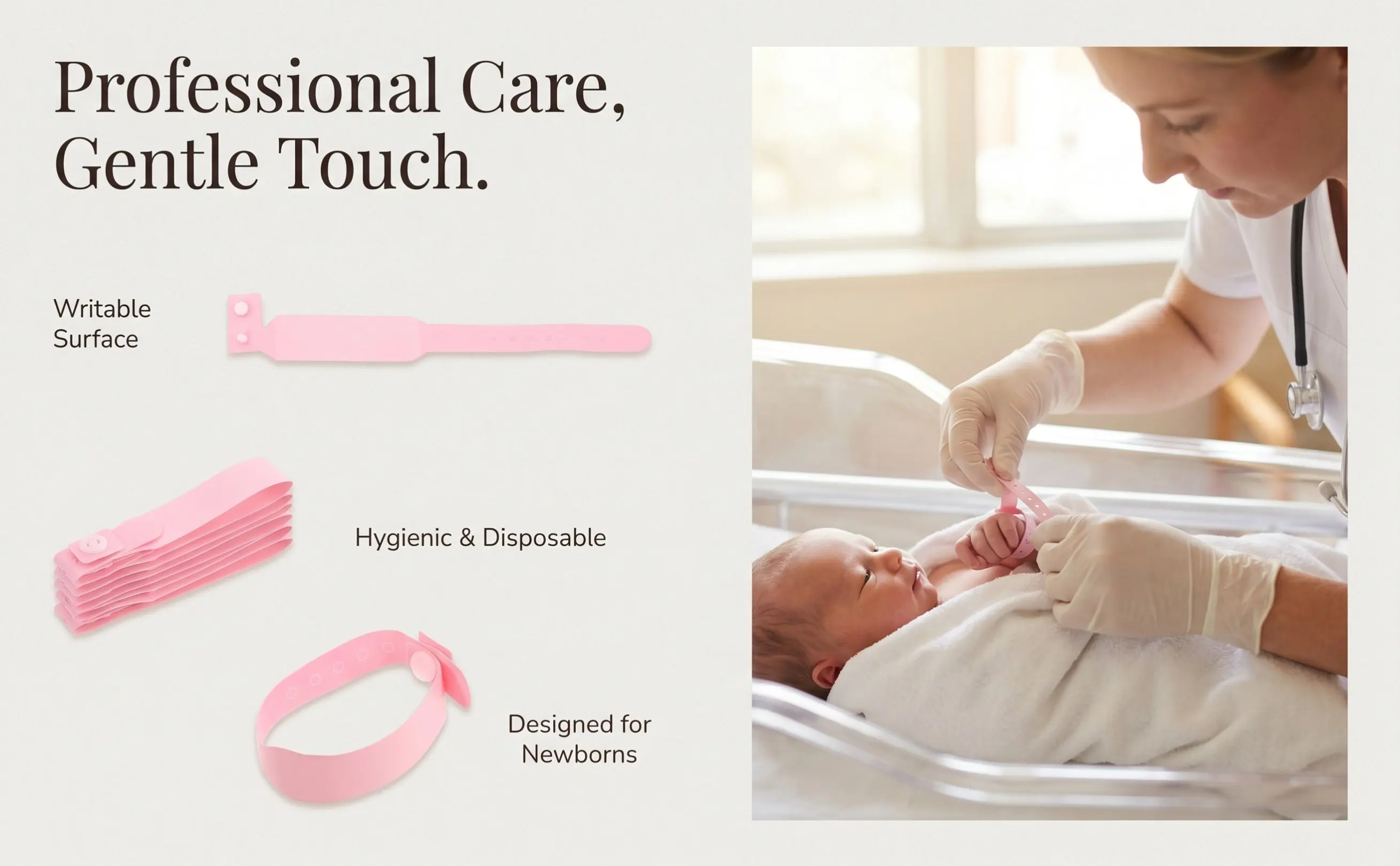 100Pcs Disposable PVC Wristbands Hospital Id Bands Waterproof Writable Identification Bands Safety