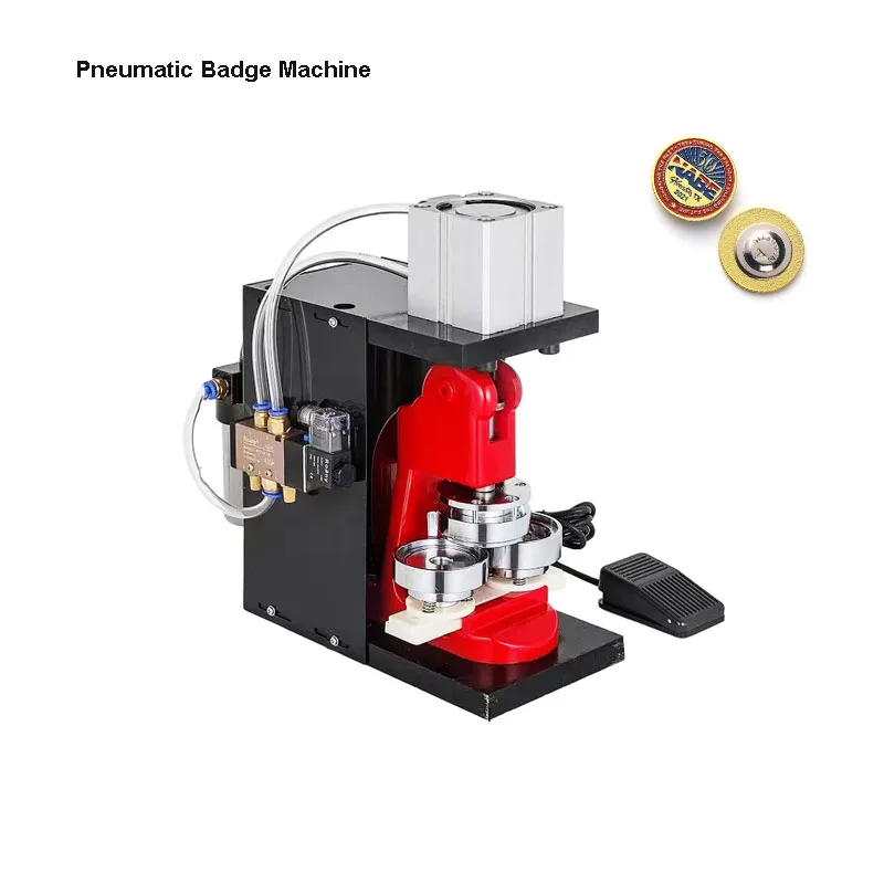 Automatic Badge Machine Pneumatic Button Maker Badge Making Tool DIY Card Press With 1pc Mold