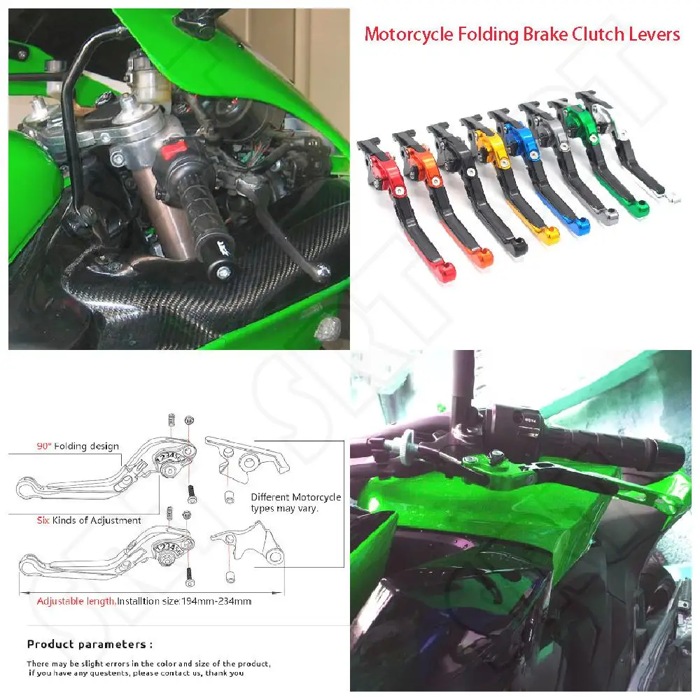 

Fits for Kawasaki ZX7R Ninja ZX-7R ZX-7RR 1989-2003 ZX9 1994-1997 Motorcycle Adjustable Folding Extendable Brake Clutch Levers