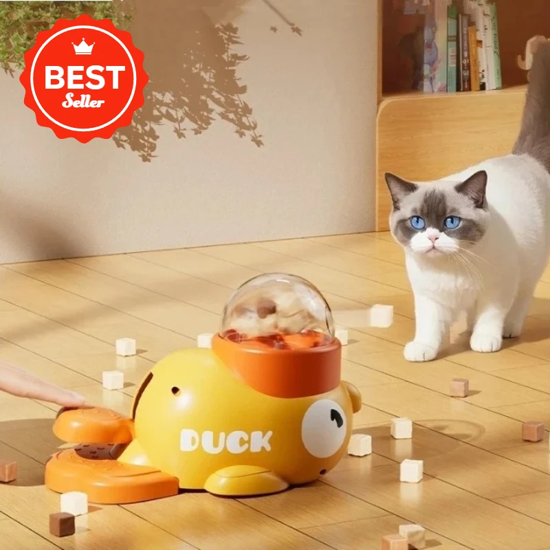 

Interactive Dog Treat Dispenser Durable Plastic Duck Slow Feeder Puzzle Toy for Dog Training Entertainment Yellow Chew Resistant