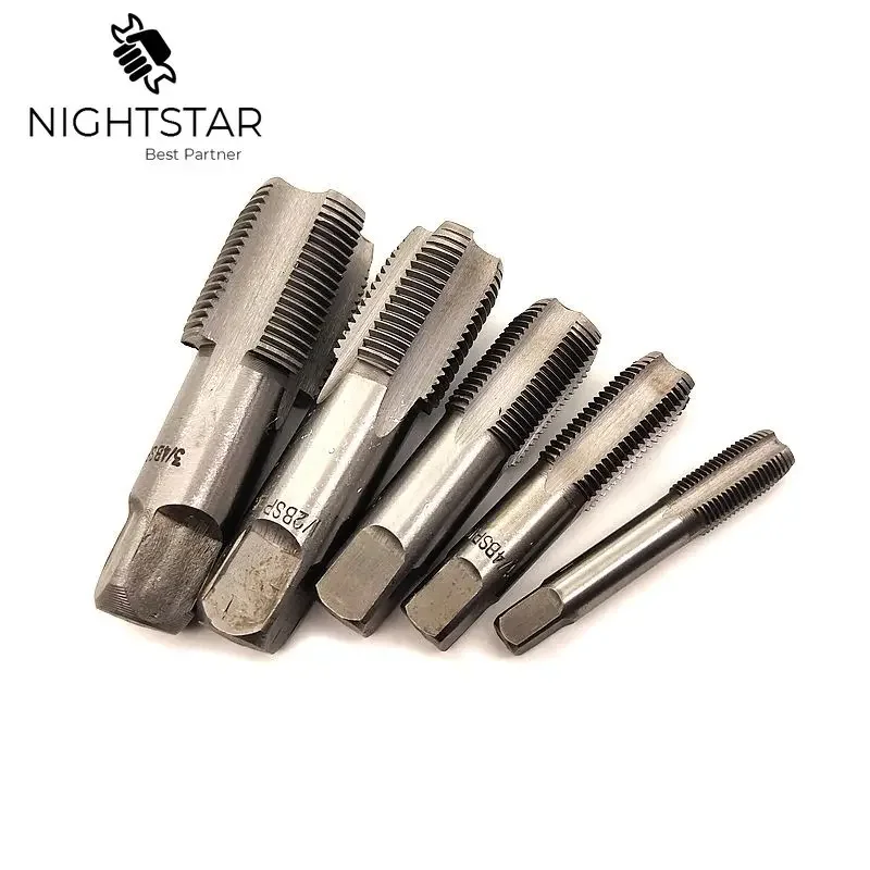 Krachtige 5Pcs HSS Taper Pipe Tap Metal Screw Thread BSP 1/8\