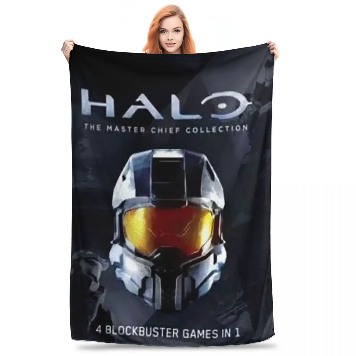 Master Chief 7 Blankets Fleece Portable Sofa Throw Blankets For Couch Bedding Travel Throws Bedspread Quilt