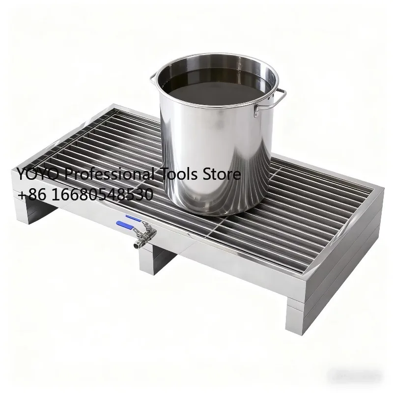 2fdHeavy Machinery 304 Stainless Steel Drip Pan, Hydraulic Oil Leak Containment