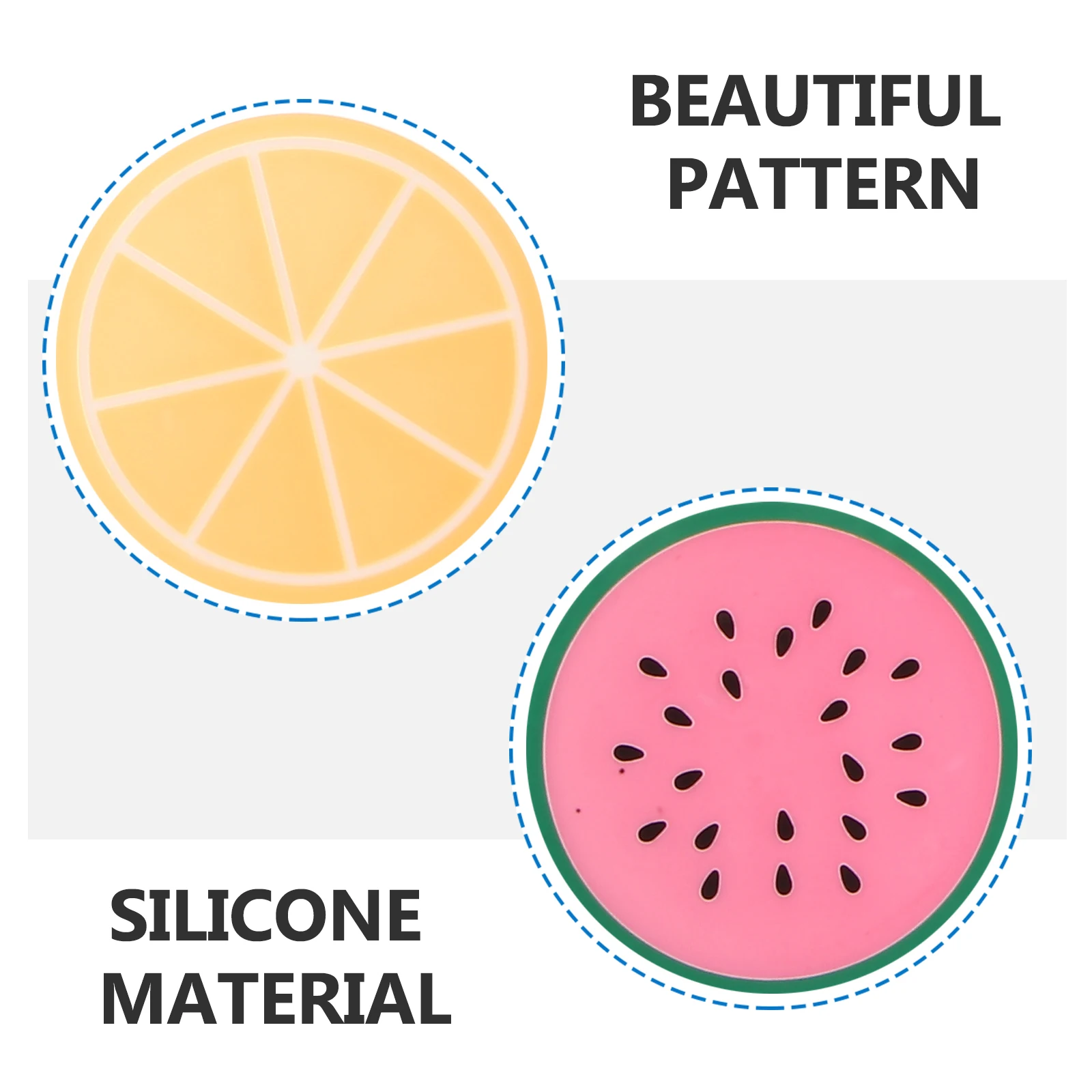 

14Pcs Heat Resistant Silicone Coasters Non-Slip Cup Pads Fruit Pattern Creative Cup Mat for Table Protection Cafe Home