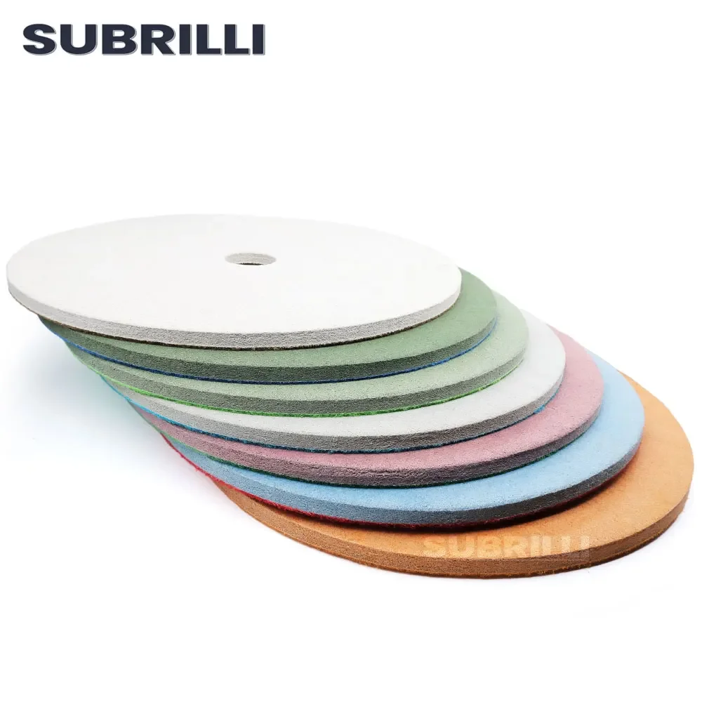 SUBRILLI 17 Inch Diamond Polishing Pads Sponge Disc For Stone Marble Granite Sanding Pads 7pieces/Set Buffing Wheel 450mm