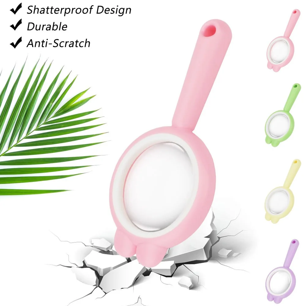 Magnifying Glass 4X Drop-Resistant Magnifier Lenses Mini Handheld Magnifying Lenses Learning Tool For Children Classroom Outdoor