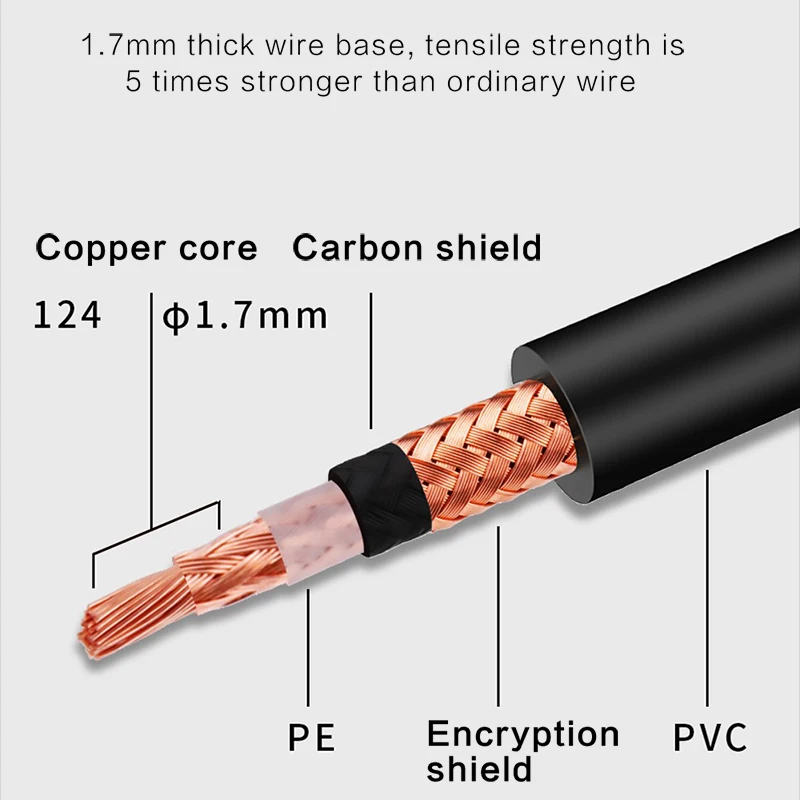 Microphone Cable XLR 3-Pin to Jack 6.5mm Mic Lead Aux Cord TRS 6.35 mm/6.5 mm Male to XLR Female Cord For Instrument Guitar