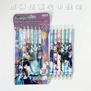 Genshin-Jel için Sevimli Oyun, Kalem, kırtasiye, Yazma Hediyesi, Estetik, Korece, Okul Kağıtları, 0,5 mm, 1 adet, 6 Adet 6 Büyük satış, genshin ımpact paper no. 5