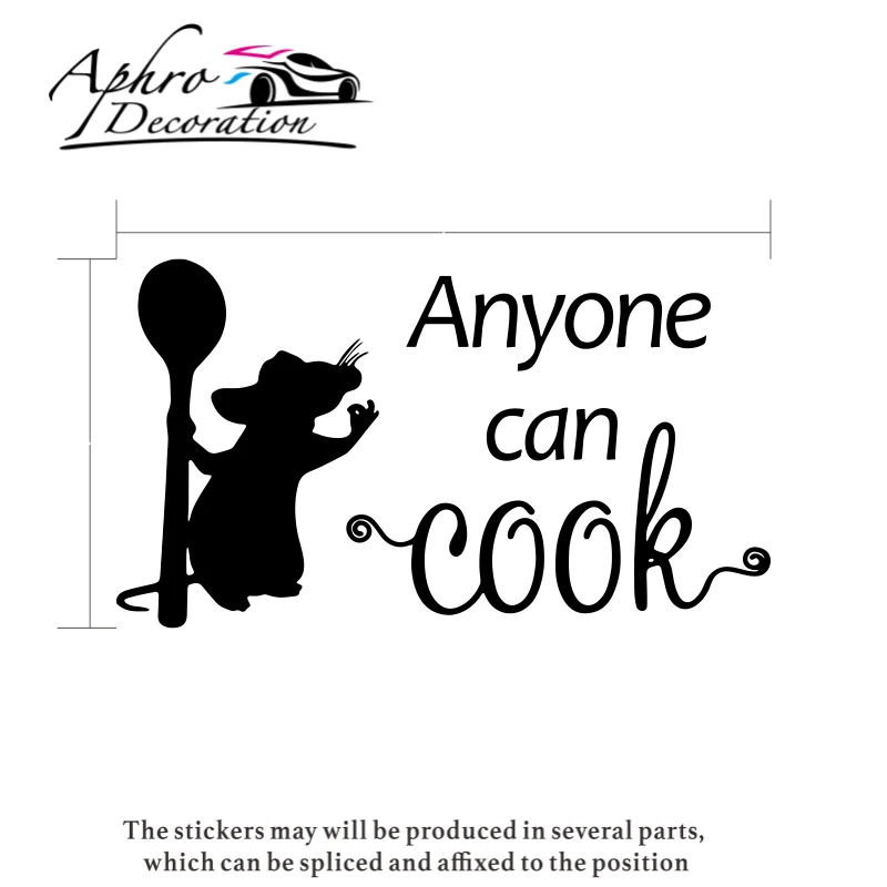 

Funny Cooking Mouse Wall Sticker For Kitchen Background Home Decoration Mural Anyone Can Cook Room Decals Removable Wallpaper