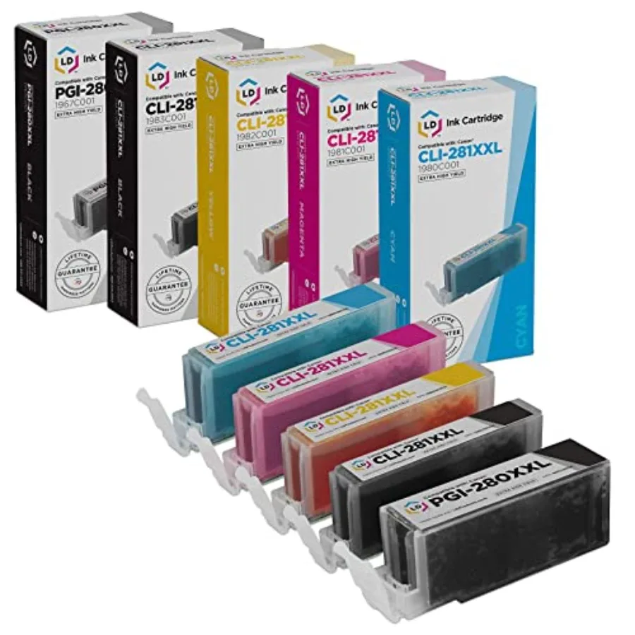

Совместимые чернильные картриджи-заменители для PGI-280XXL CLI-281XXL, супервысокопроизводительные картриджи 281 для принтеров Canon 1