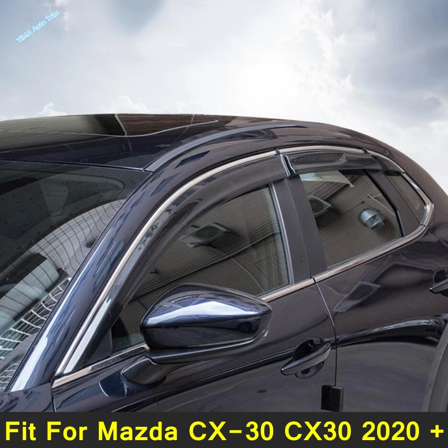 

Car Accessories Window Visors Awnings Wind Rain Sun Deflector Visor Guard Vent Covers Panel Fit For Mazda CX-30 CX30 2020 - 2022