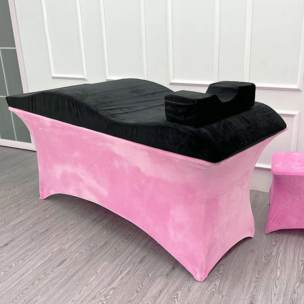 Cama de extensión curvada para salón de belleza, colchón de terciopelo para mesa de masaje, venta al por mayor