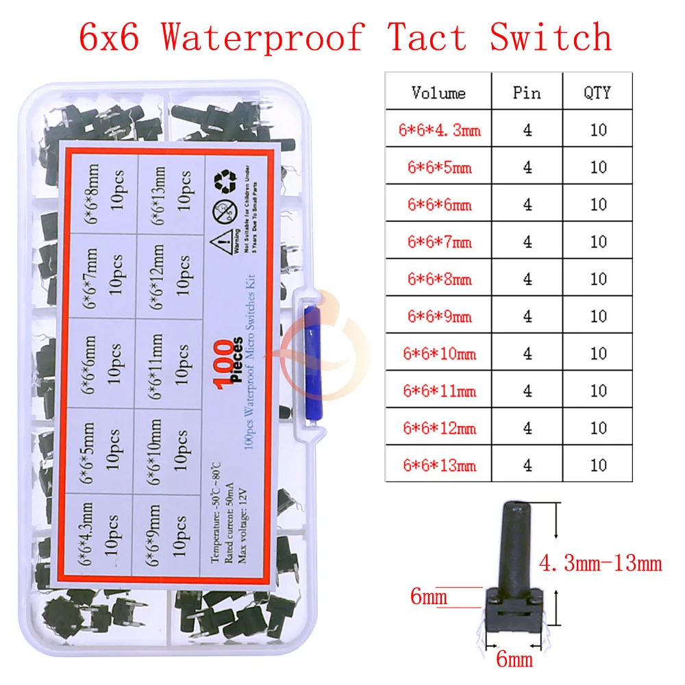 Mini Momentary Tactile Push Button Schalter Auto Fernbedienung Touch Tasten Taste EIN/AUS DIP SMD DIY Micro Schalter gemischt kit