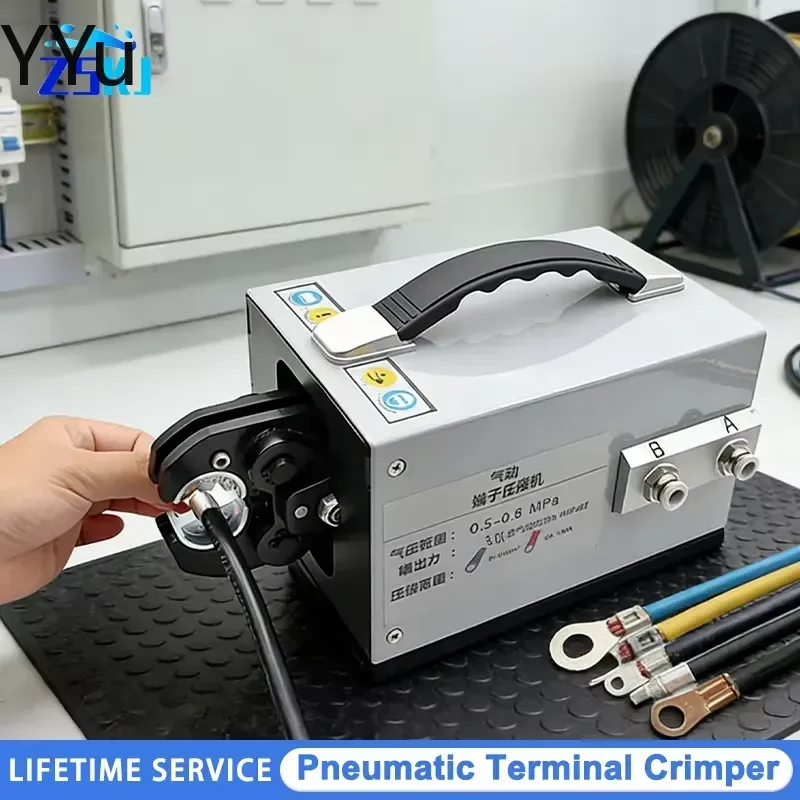 for 3T 6.8T Pneumatic Terminal Crimping Machine 1.5-70mm 6-120mm2 Replaceable Die Cold Press Pliers Wire Cable Crimper Tool