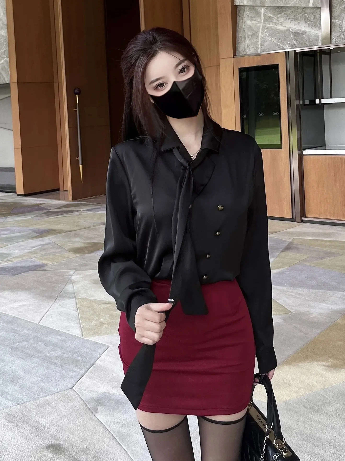 

Bla Long Sve Women's irt High Waist Slim Fit Bodycon Skirt Set Spring Autumn 2023 New High Rank Personali Design