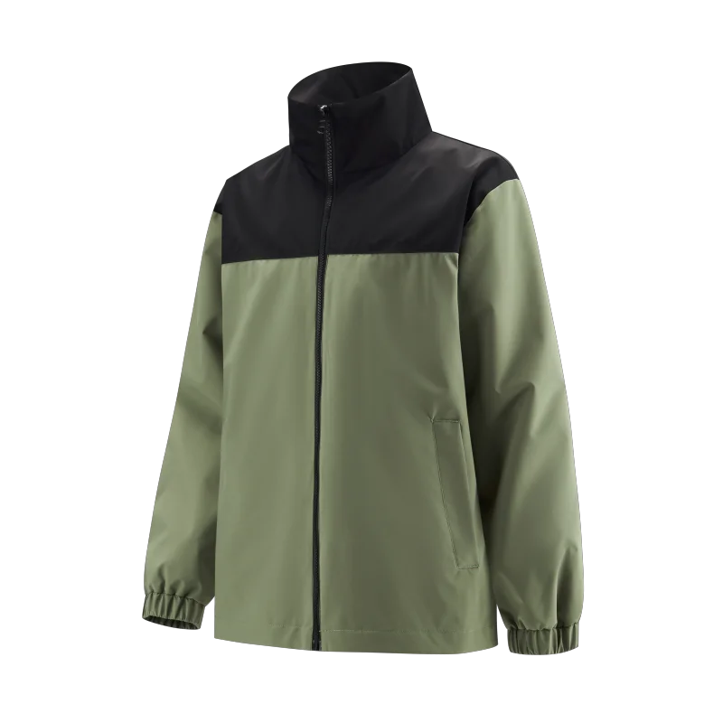 

Men Yellow Rain Jacket Windproof Waterproof Outdoor Loose Fit Hooded Autumn Stand Collar Coat Men Rain Jacket