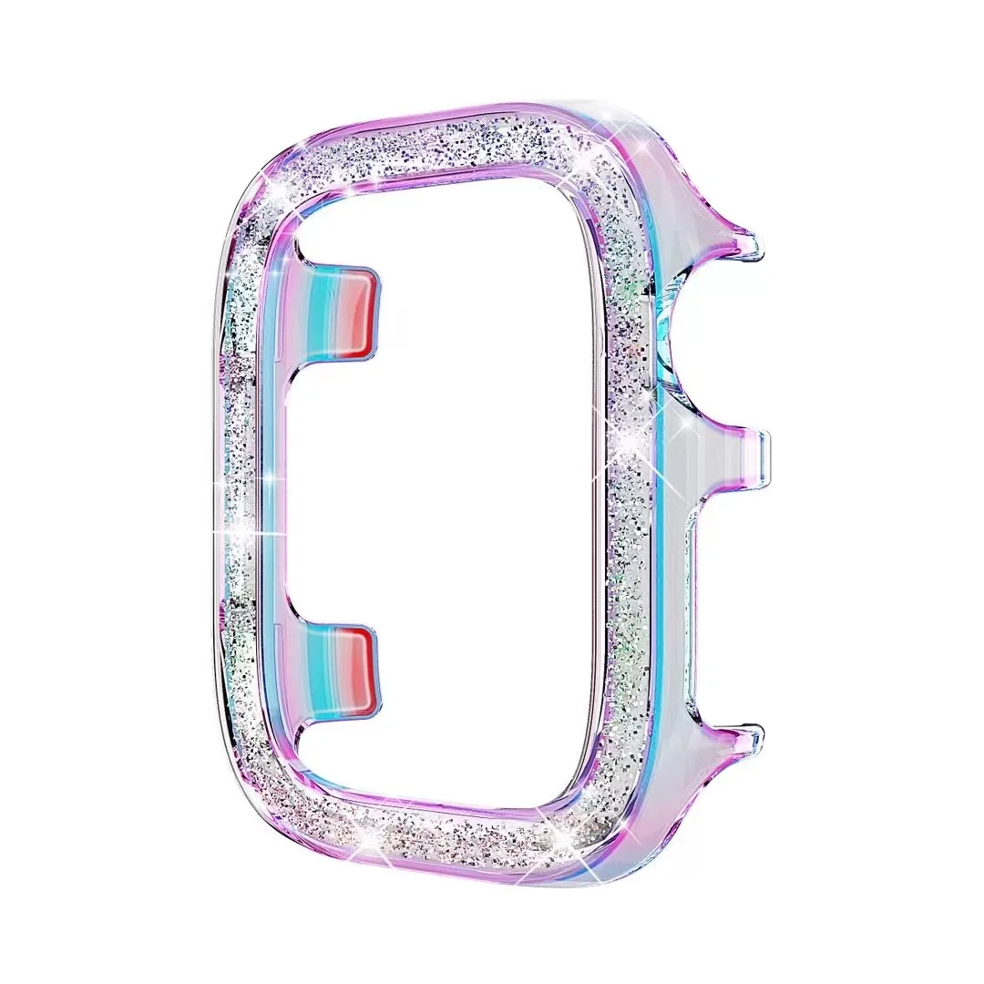 Laser Pearlescent PC Smartwatch Case for Apple Watch Ultra Series S11/S10/7/8 for iWatch 38/40/41/42/44/45/46mm Protective Cover