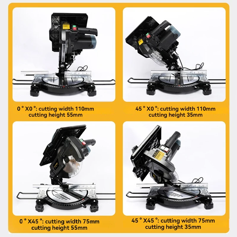 1400W Woodworking Multifunctional Compound Saw 45 Degrees Cutting Machine High-power Table Saw Aluminum Miter Saw