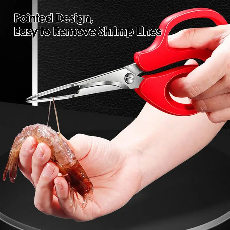 

Shrimp Deveiner Tool Compact Portable Shrimp Cleaner Tool Crab Leg Scissors Multifunctional Shrimp Deveiner Scissors Stainless