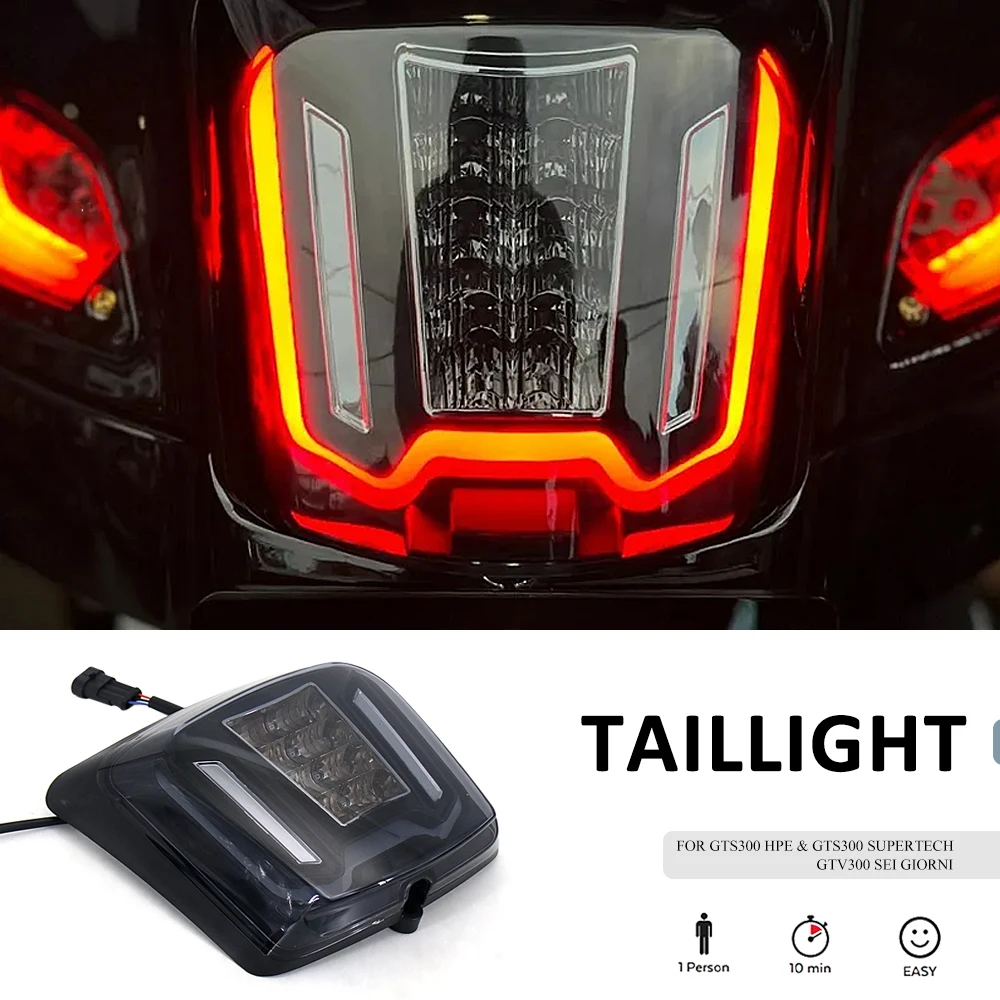 

For Vespa GTS300 HPE GTS 300 Supertech GTV300 GTV 300 Sei Giorni New Motorcycle LED Tail light taillight Rear Lamp Housing Suit
