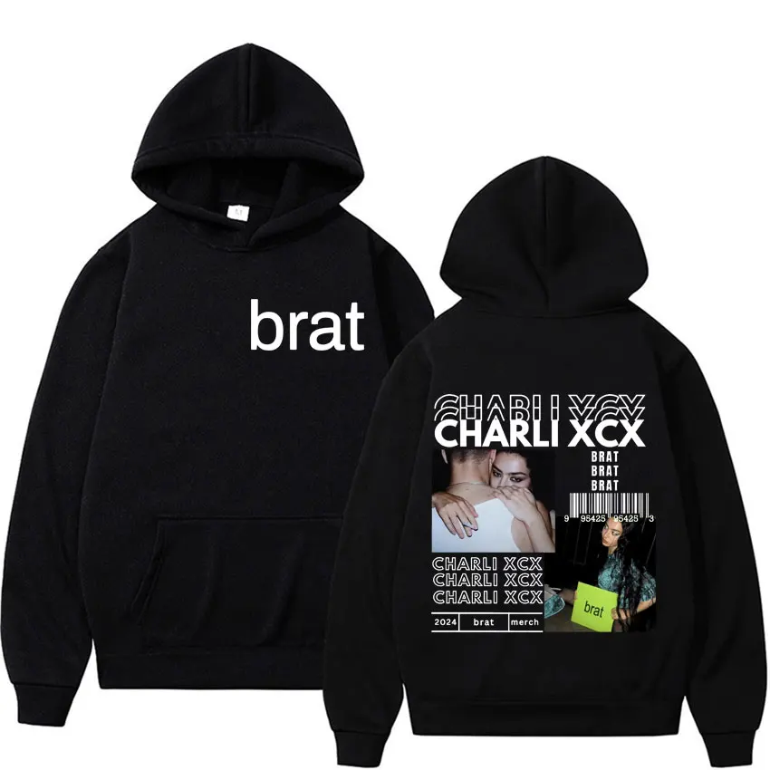 Charli XCX Merch Brat Album Hoodies Cult Classic Sweat Album Tour Sweatshirts Men Women's Fashion Aesthetic Casual Fleece Hooded