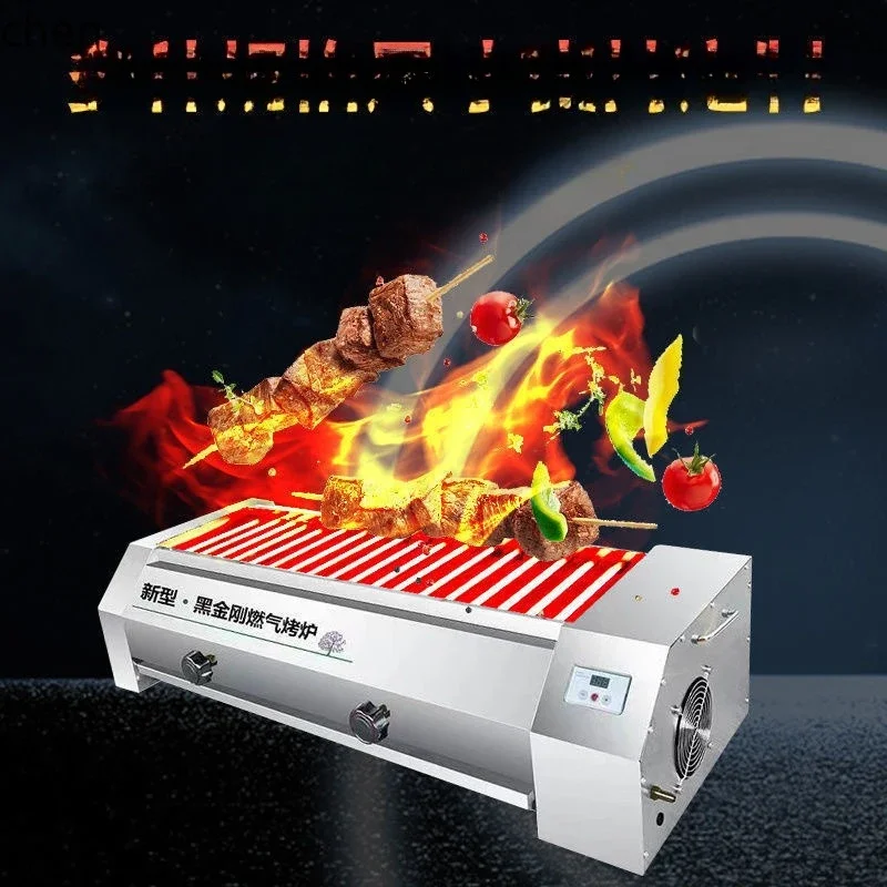 Parrilla sin humo Market nocturno Parrilla para kebab Vendedor callejero comercial Estante para barbacoa